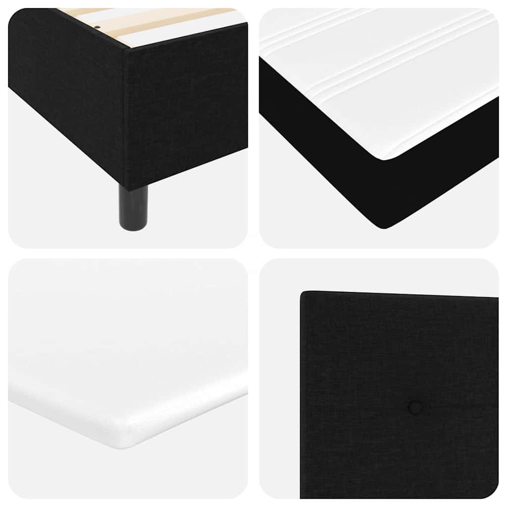 vidaXL Κρεβάτι με ελατήρια με μαξιλάρι Μαύρο 200 x 140 cm ύφασμα