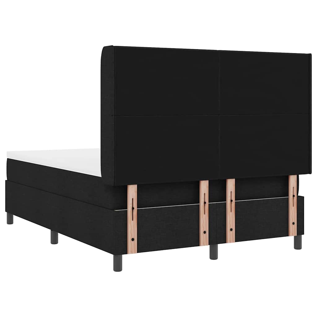 vidaXL Κρεβάτι με ελατήρια με μαξιλάρι Μαύρο 200 x 140 cm ύφασμα