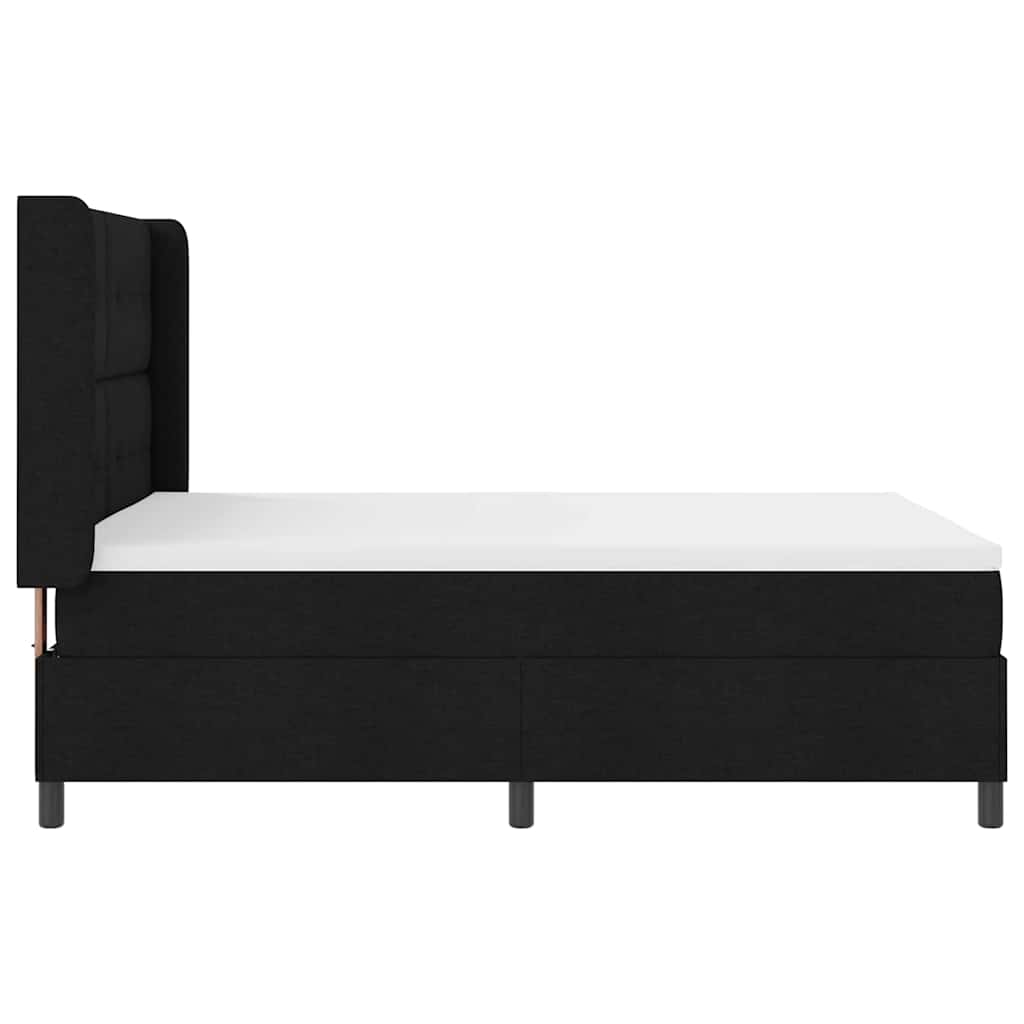 vidaXL Κρεβάτι με ελατήρια με μαξιλάρι Μαύρο 200 x 140 cm ύφασμα