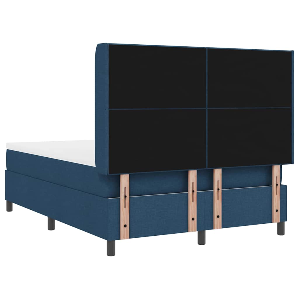 vidaXL Κρεβάτι με ελατήρια με μαξιλάρι Μπλε 200 x 140 cm ύφασμα
