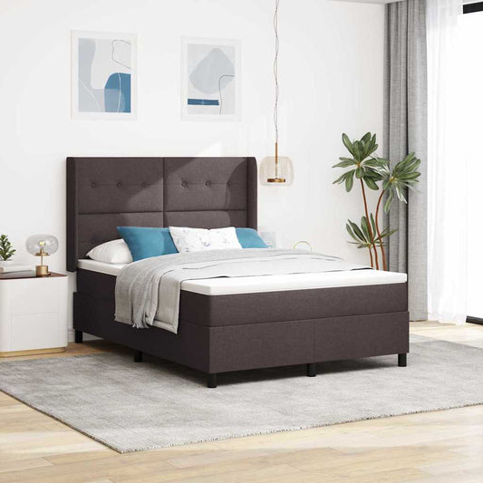 vidaXL Κρεβάτι με ελατήρια Σκούρο Καφέ 200 x 160 εκατοστά ύφασμα