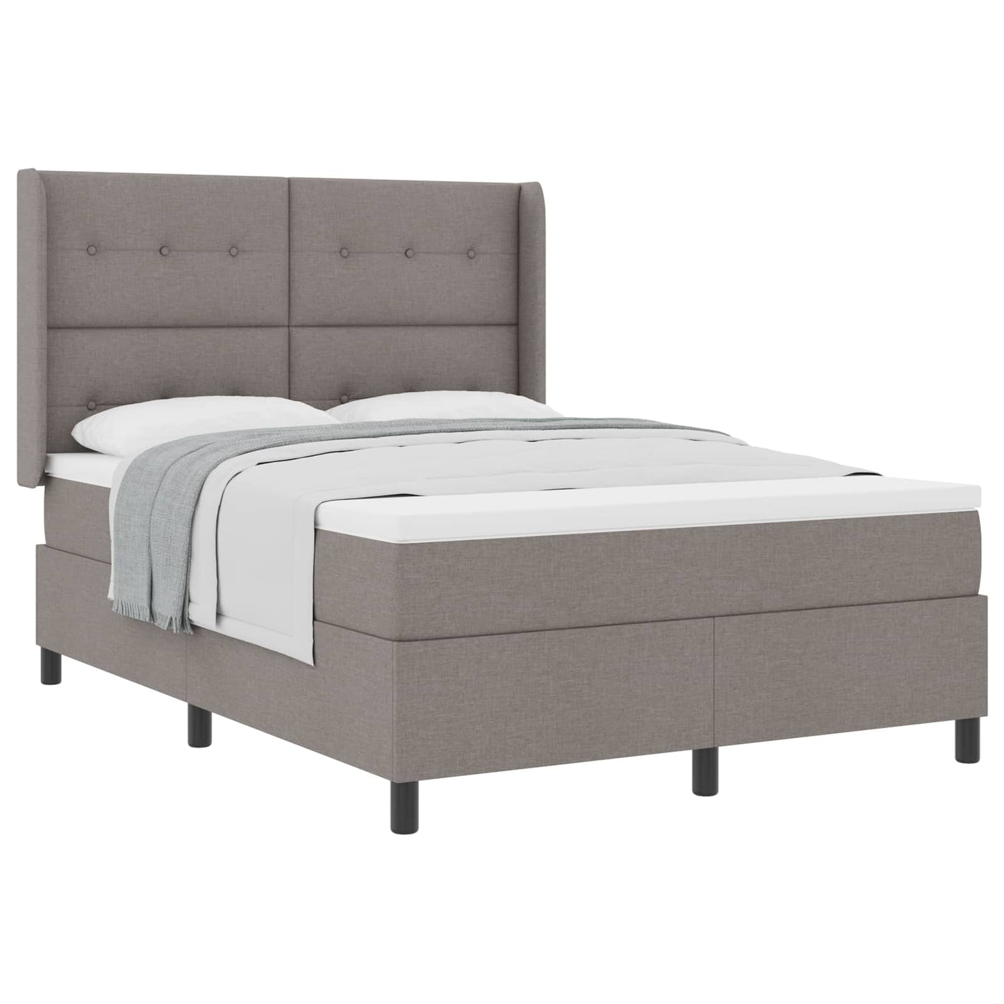 vidaXL Κρεβάτι με ελατήρια με μαξιλάρι Taupe 200 x 160 εκατοστά ύφασμα