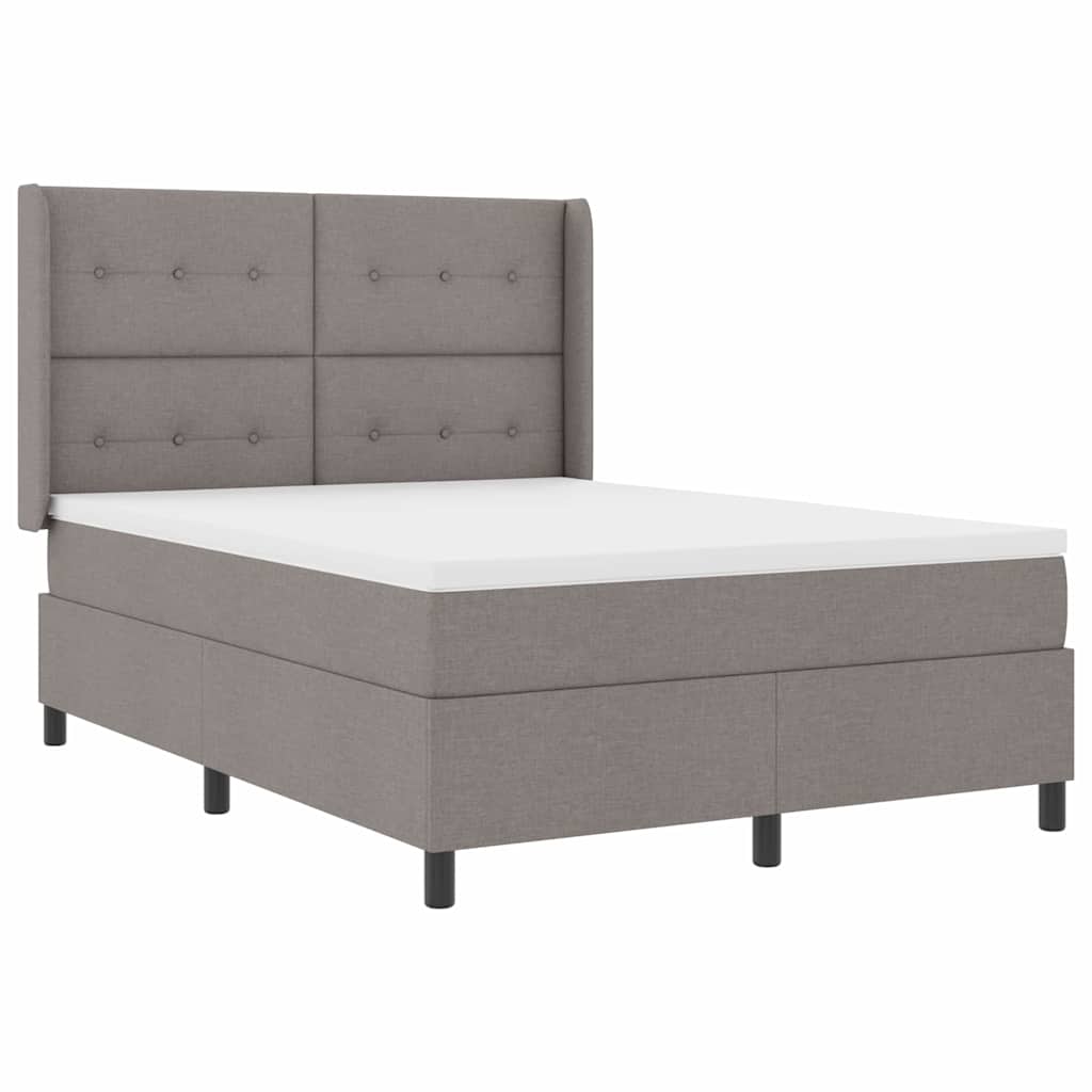 vidaXL Κρεβάτι με ελατήρια με μαξιλάρι Taupe 200 x 160 εκατοστά ύφασμα