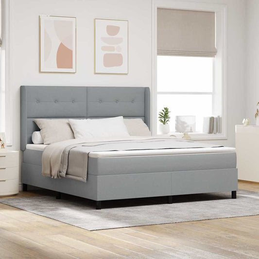 vidaXL Κρεβάτι με ελατήρια Ανοιχτό γκρι 200 x 180 cm ύφασμα