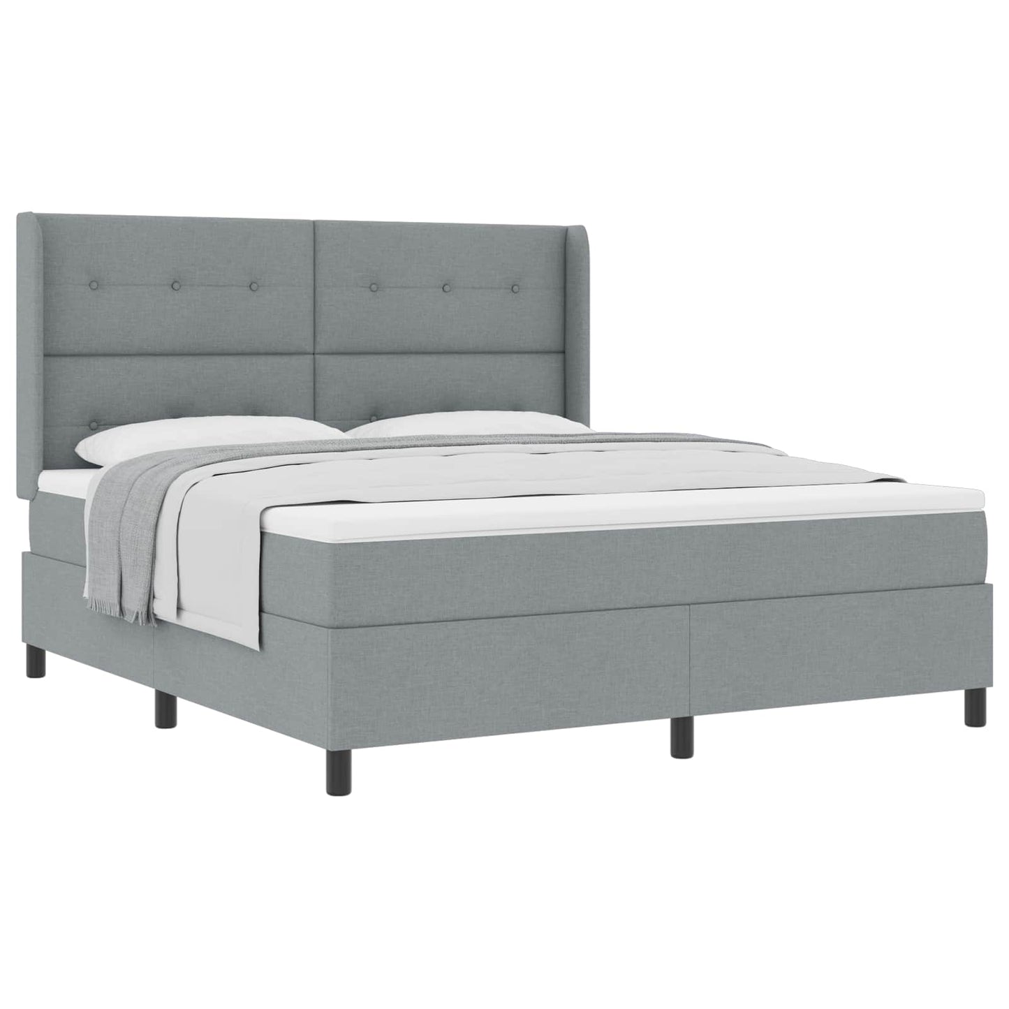 vidaXL Κρεβάτι με ελατήρια Ανοιχτό γκρι 200 x 180 cm ύφασμα
