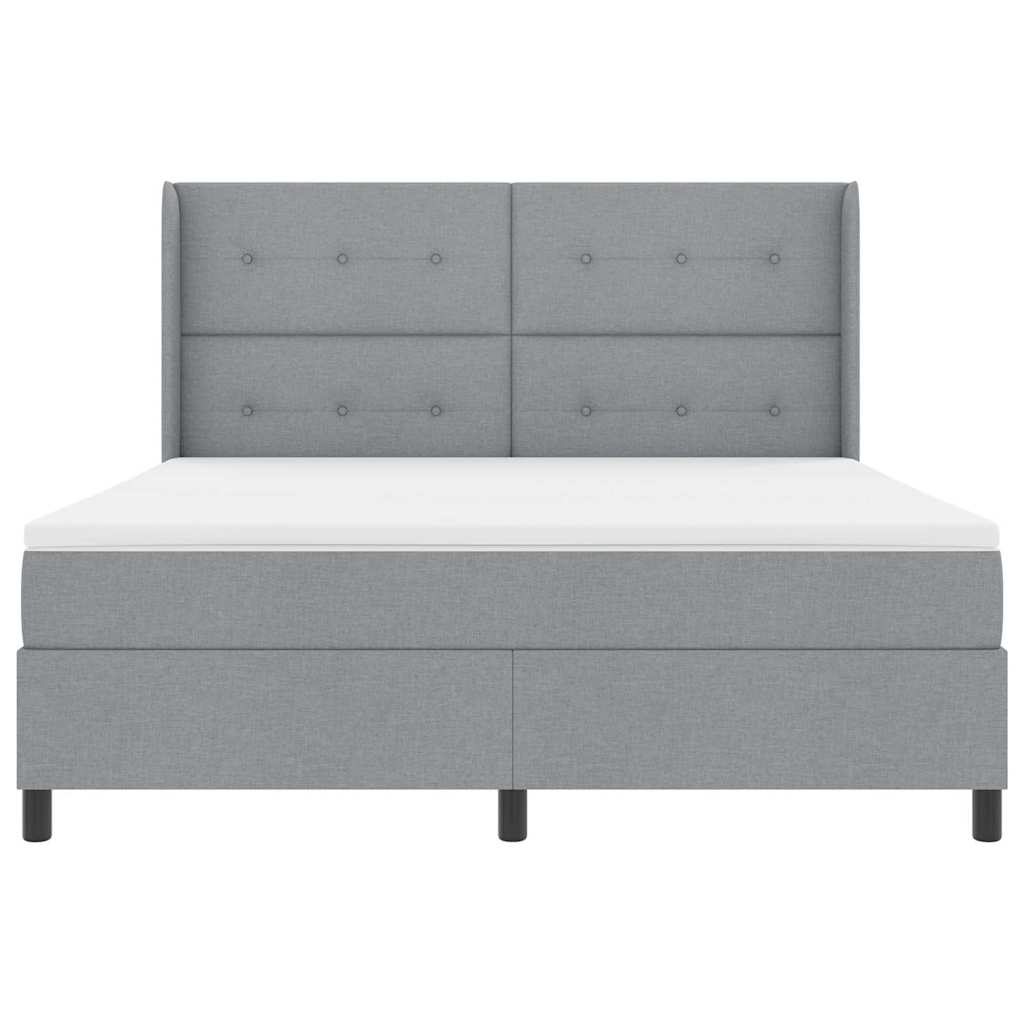vidaXL Κρεβάτι με ελατήρια Ανοιχτό γκρι 200 x 180 cm ύφασμα