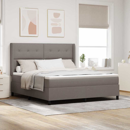 vidaXL Κρεβάτι με ελατήρια με μαξιλάρι Taupe 200 x 180 cm ύφασμα