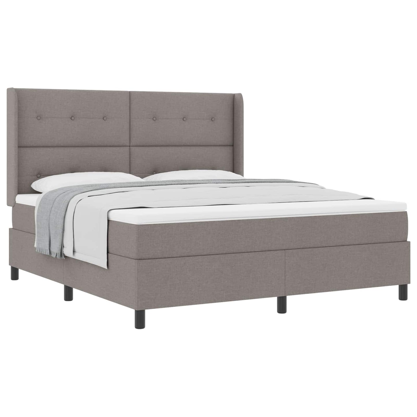 vidaXL Κρεβάτι με ελατήρια με μαξιλάρι Taupe 200 x 180 cm ύφασμα
