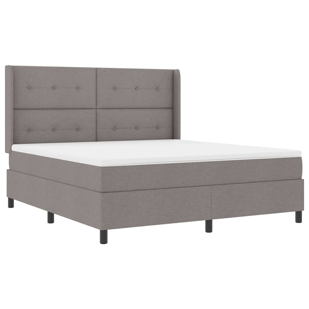 vidaXL Κρεβάτι με ελατήρια με μαξιλάρι Taupe 200 x 180 cm ύφασμα