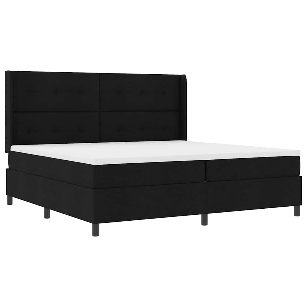 vidaXL Κρεβάτι με ελατήρια με μαξιλάρι Μαύρο 200 x 200 cm ύφασμα