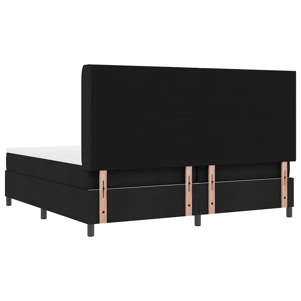 vidaXL Κρεβάτι με ελατήρια με μαξιλάρι Μαύρο 200 x 200 cm ύφασμα