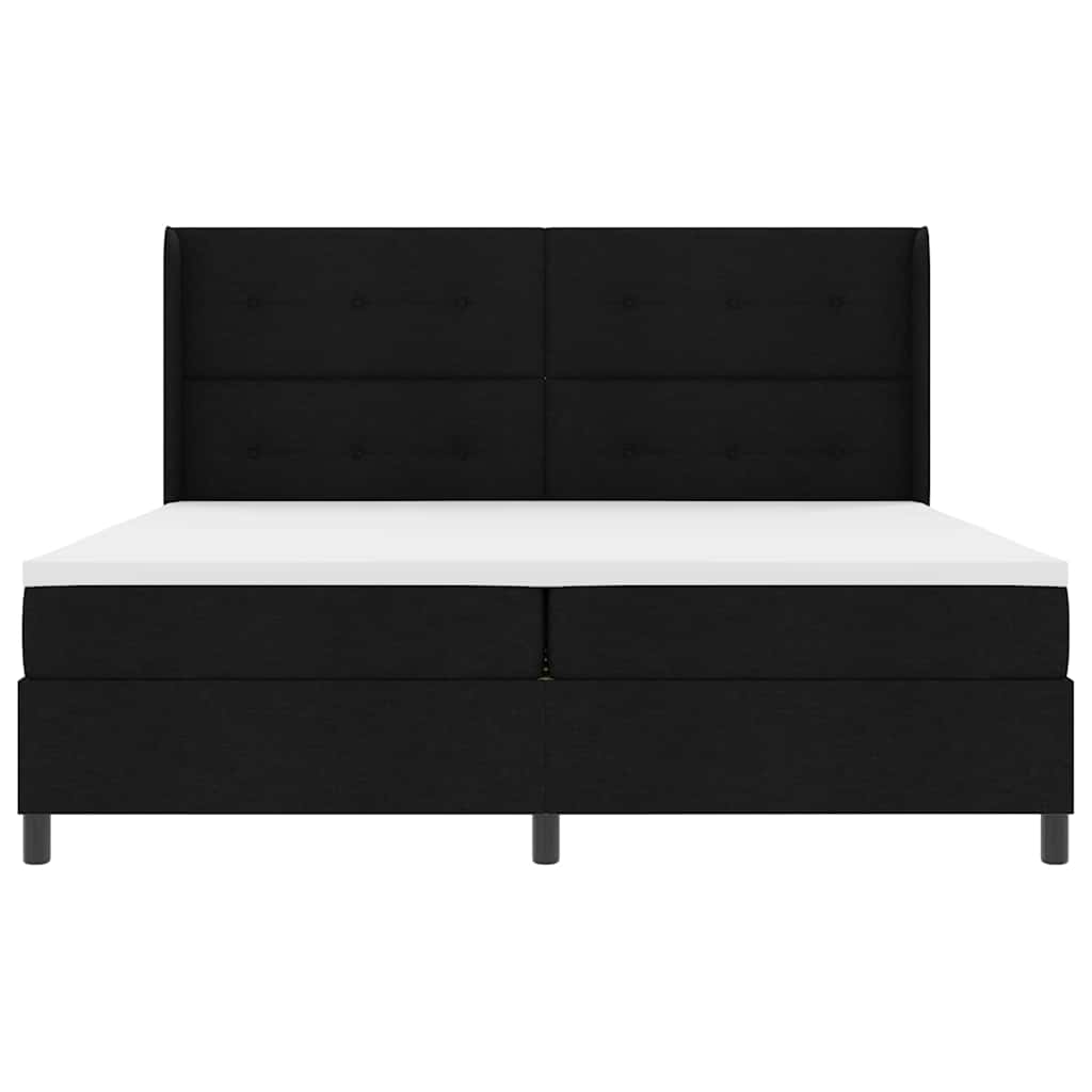 vidaXL Κρεβάτι με ελατήρια με μαξιλάρι Μαύρο 200 x 200 cm ύφασμα