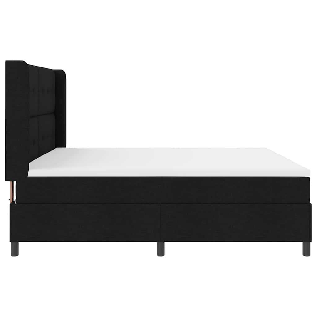 vidaXL Κρεβάτι με ελατήρια με μαξιλάρι Μαύρο 200 x 200 cm ύφασμα