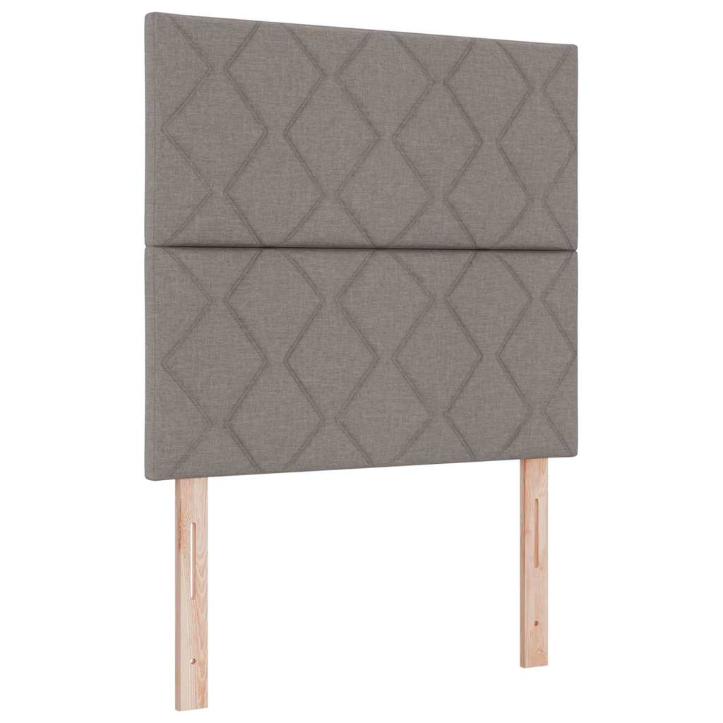 vidaXL Κρεβάτι με ελατήρια με μαξιλάρι Taupe 200 x 90 εκ. ύφασμα