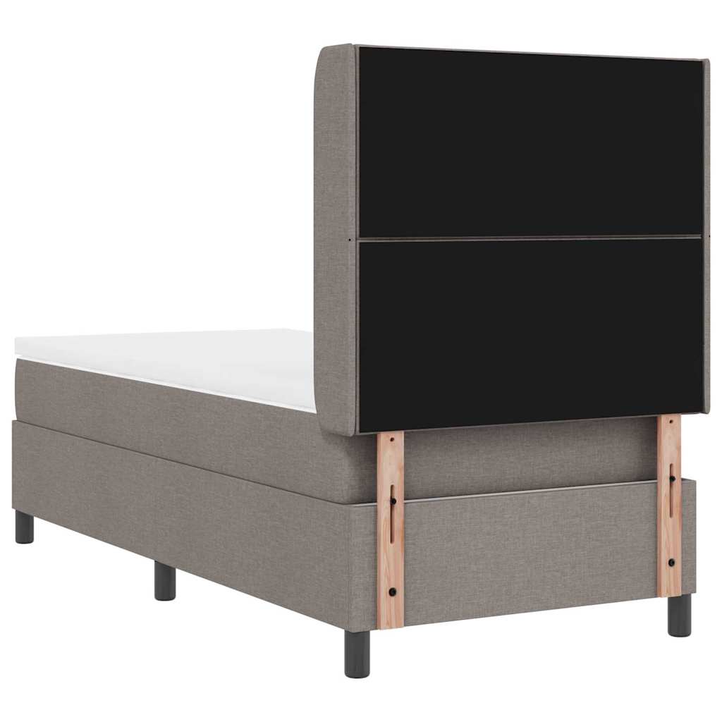 vidaXL Κρεβάτι με ελατήρια με μαξιλάρι Taupe 200 x 90 εκ. ύφασμα