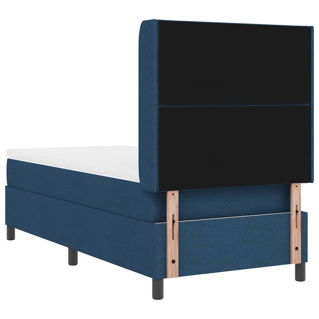 vidaXL Κρεβάτι με ελατήρια με κεφαλάρι Μπλε 200 x 100 cm ύφασμα