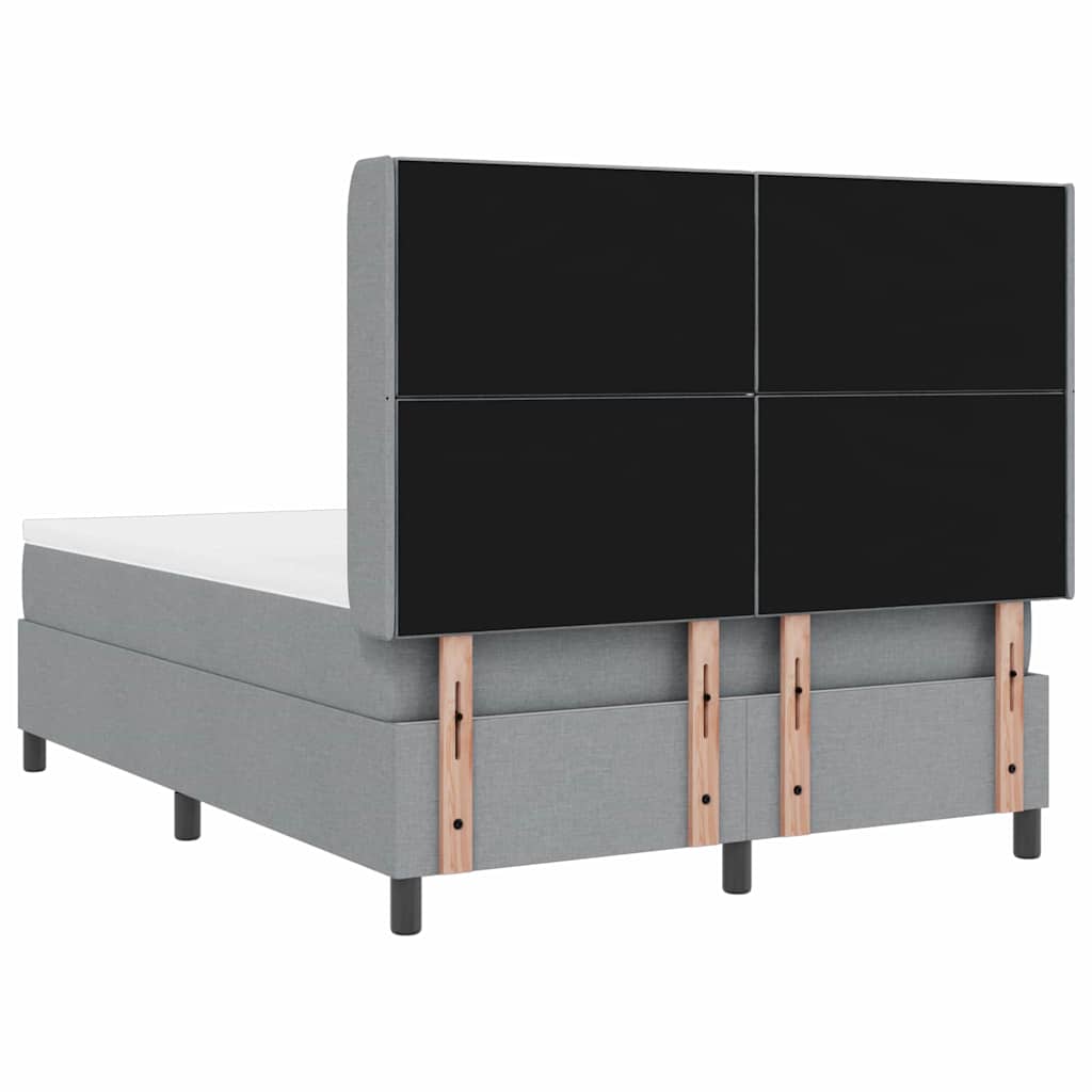 vidaXL Κρεβάτι με ελατήρια Ανοιχτό γκρι 200 x 140 cm ύφασμα