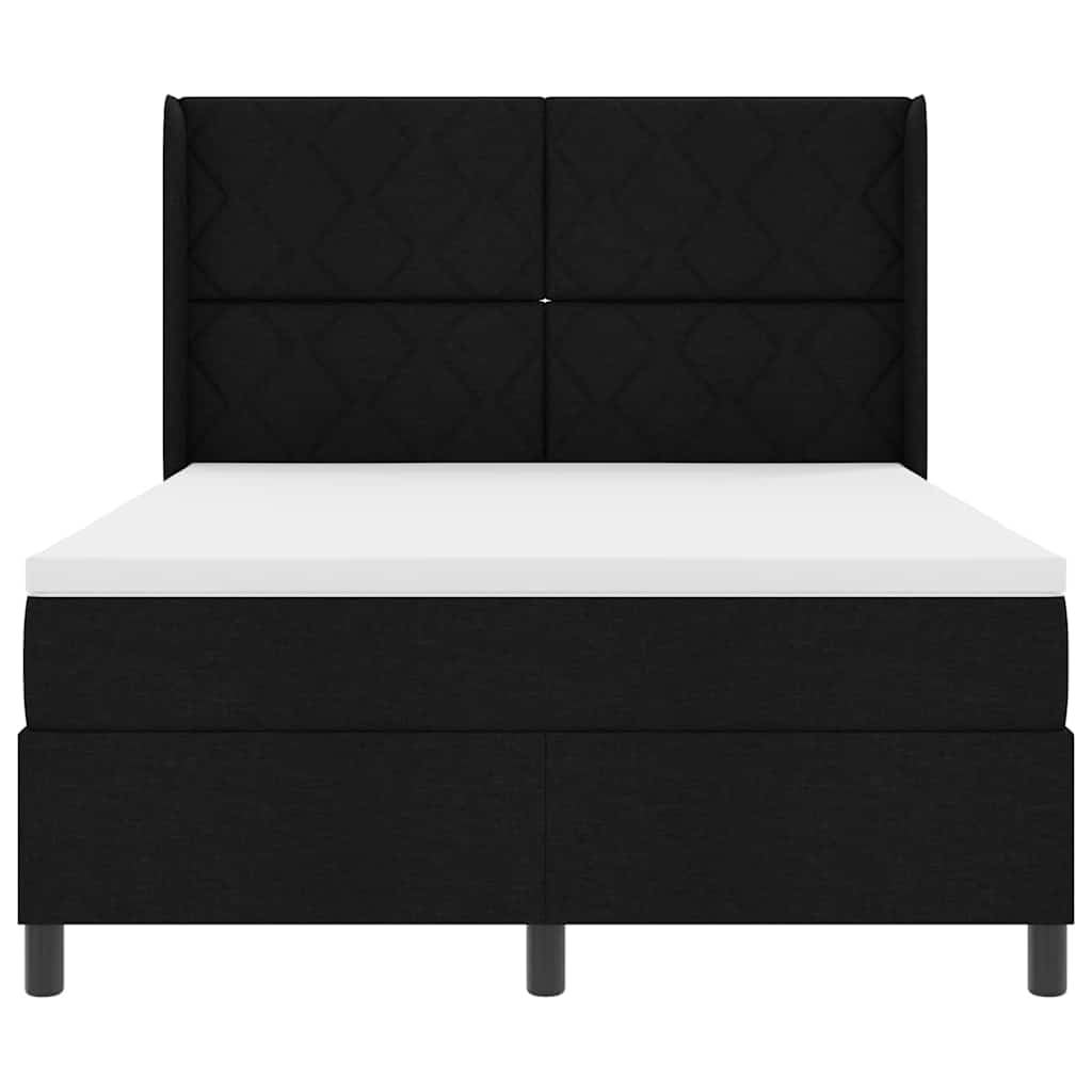 vidaXL Κρεβάτι με ελατήρια με μαξιλάρι Μαύρο 200 x 160 εκατοστά ύφασμα