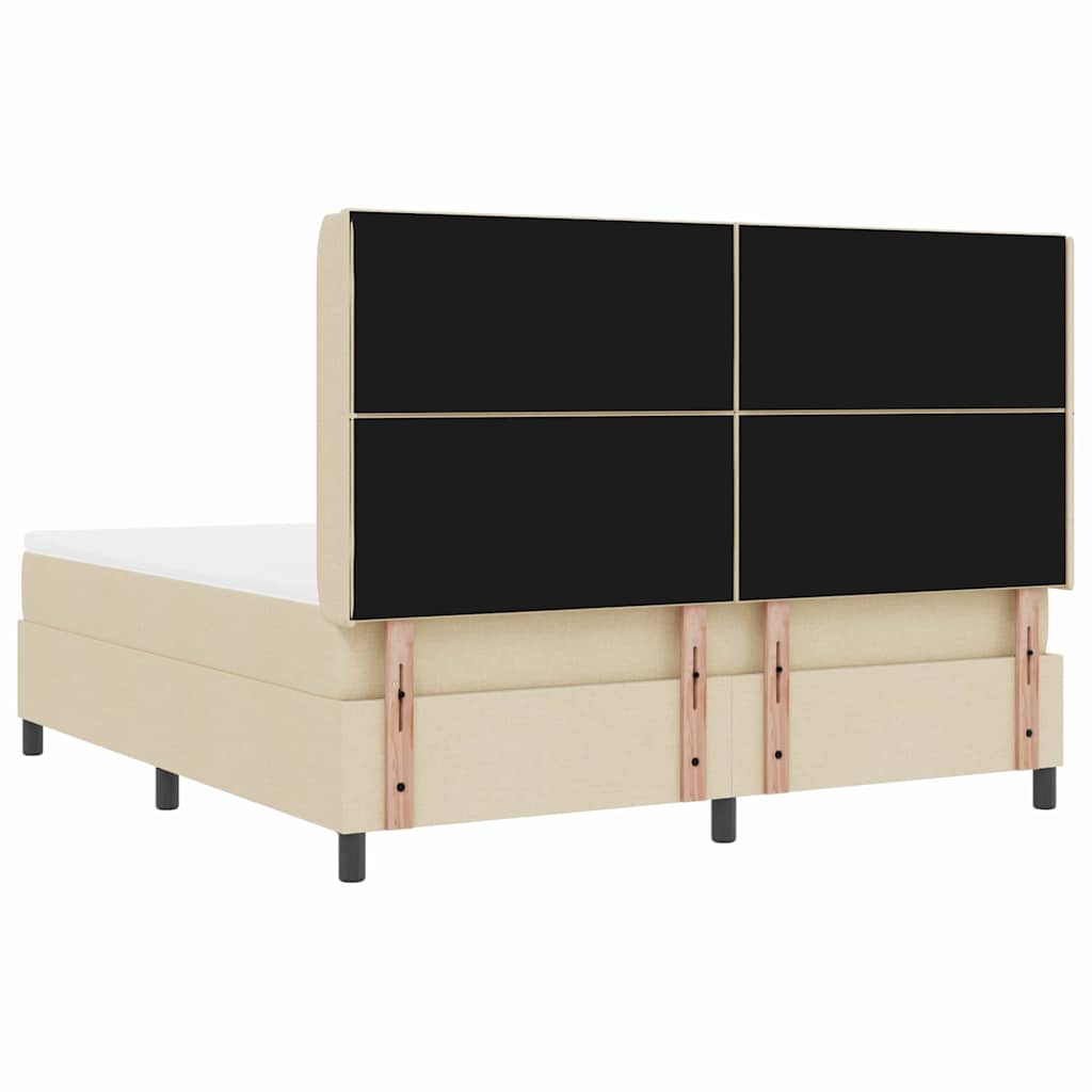 vidaXL Κρεβάτι με ελατήρια με μαξιλάρι Κρεμ 200 x 180 cm ύφασμα