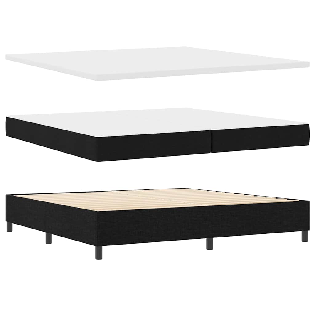 vidaXL Κρεβάτι με ελατήρια με μαξιλάρι Μαύρο 200 x 200 cm ύφασμα