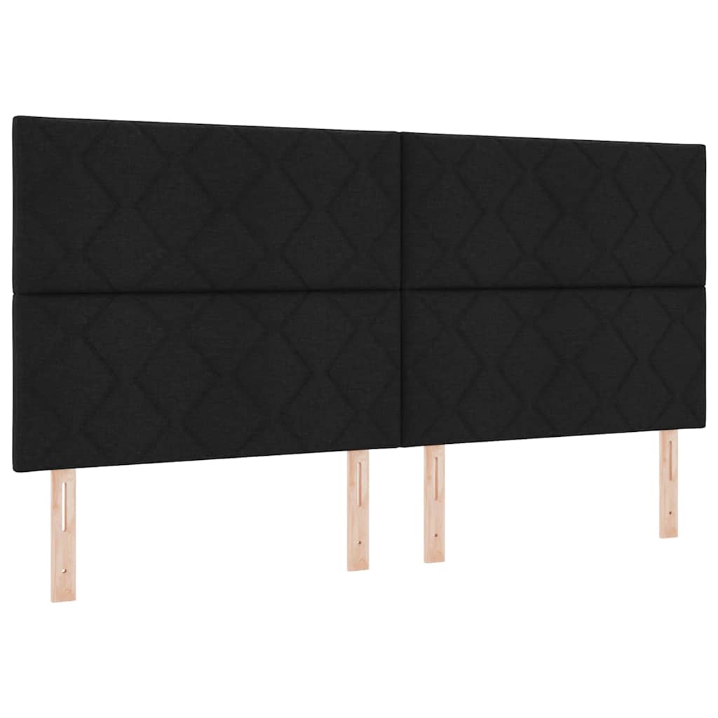 vidaXL Κρεβάτι με ελατήρια με μαξιλάρι Μαύρο 200 x 200 cm ύφασμα