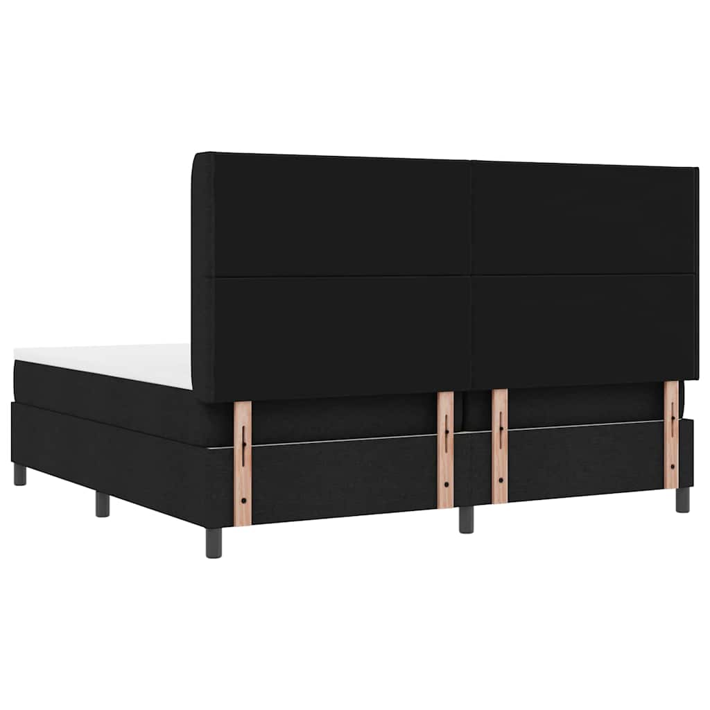 vidaXL Κρεβάτι με ελατήρια με μαξιλάρι Μαύρο 200 x 200 cm ύφασμα