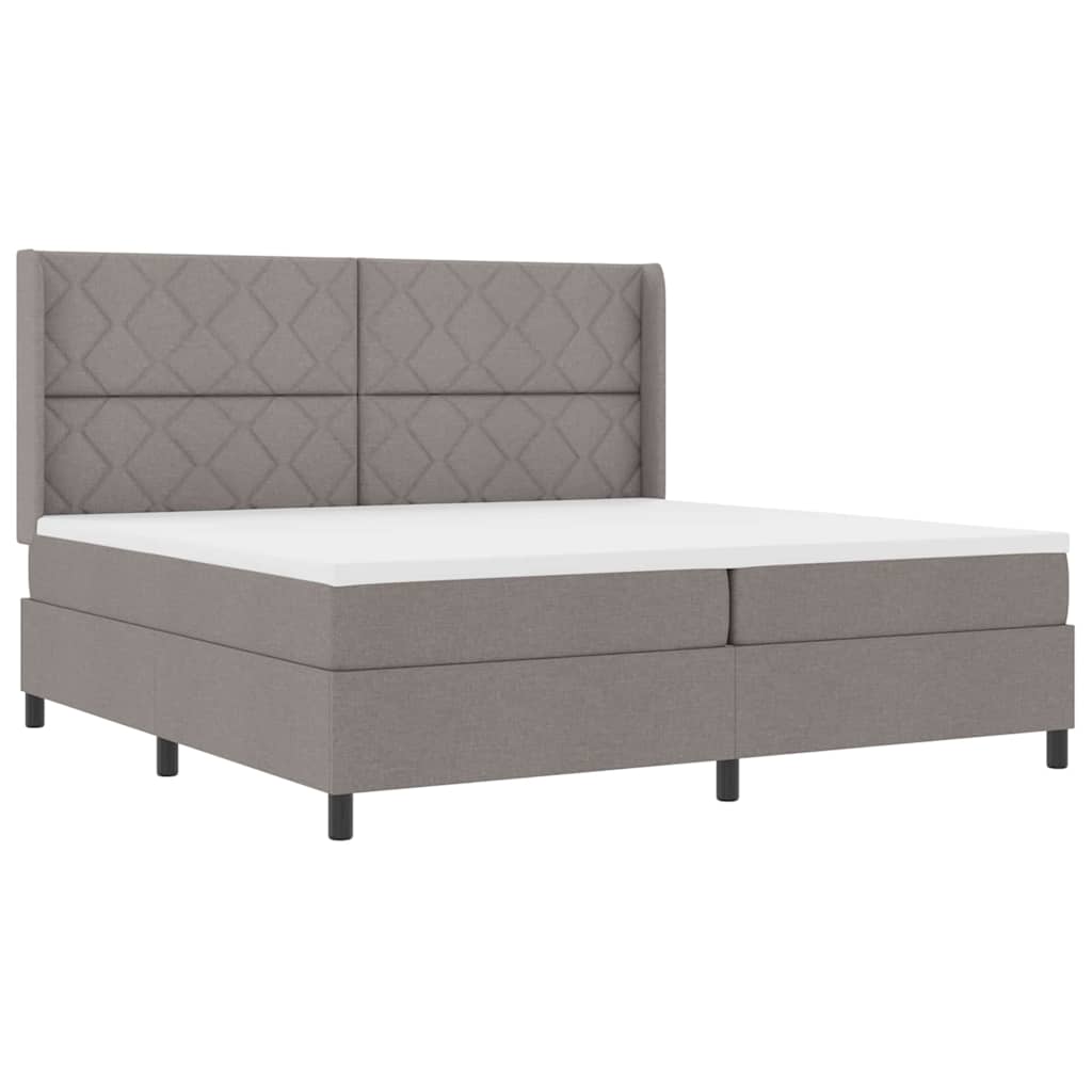 vidaXL Κρεβάτι με ελατήρια με μαξιλάρι Taupe 200 x 200 cm ύφασμα