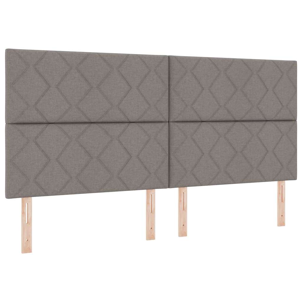vidaXL Κρεβάτι με ελατήρια με μαξιλάρι Taupe 200 x 200 cm ύφασμα
