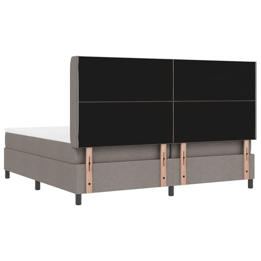 vidaXL Κρεβάτι με ελατήρια με μαξιλάρι Taupe 200 x 200 cm ύφασμα