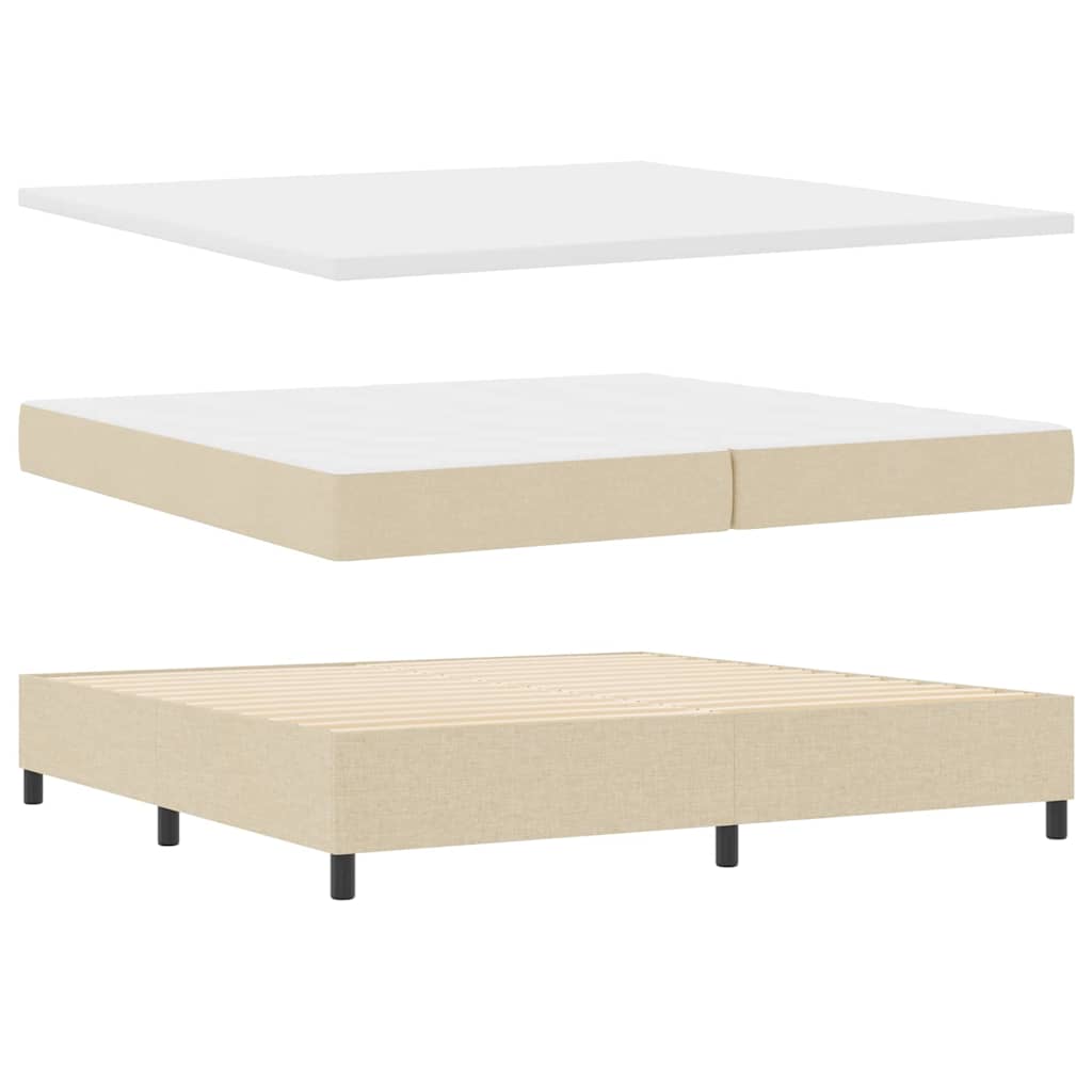 vidaXL Κρεβάτι με ελατήρια με μαξιλάρι Κρεμ 200 x 200 cm ύφασμα