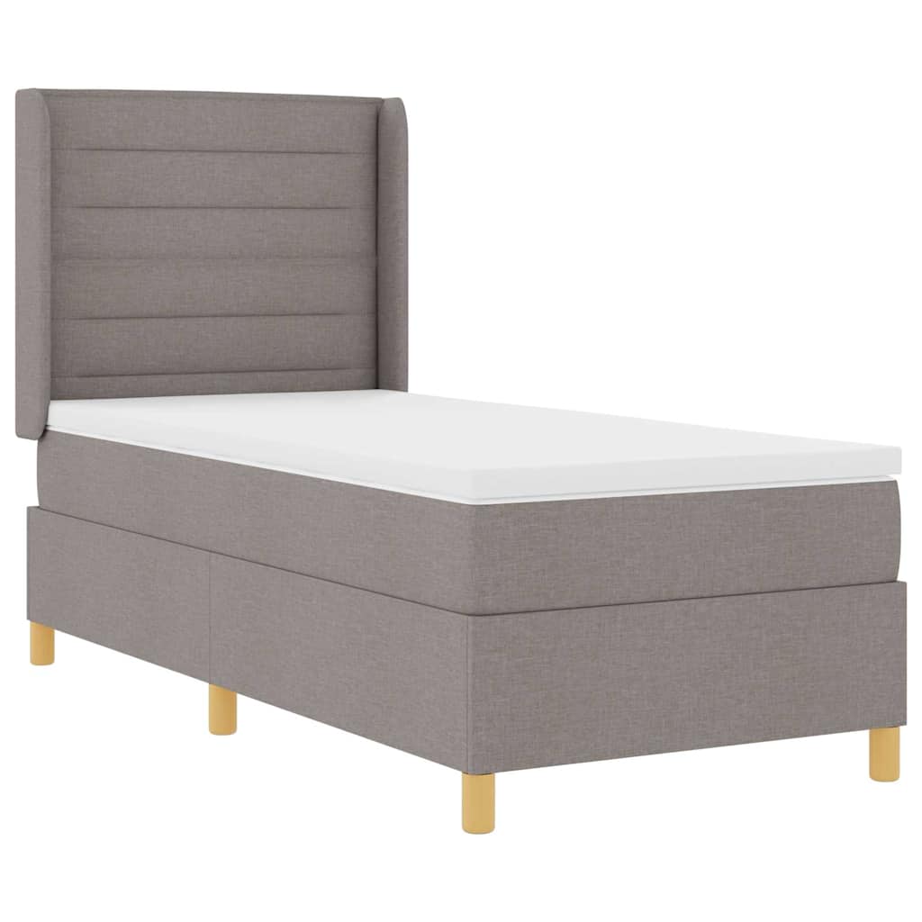 vidaXL Κρεβάτι με ελατήρια με στρώμα Taupe 90 x 190 cm ύφασμα