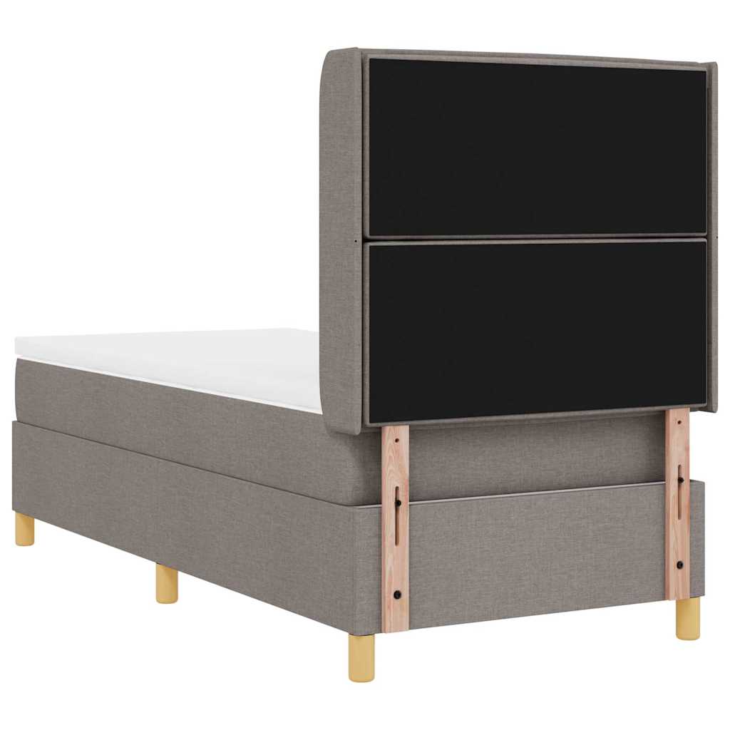 vidaXL Κρεβάτι με ελατήρια με στρώμα Taupe 100 x 200 cm ύφασμα