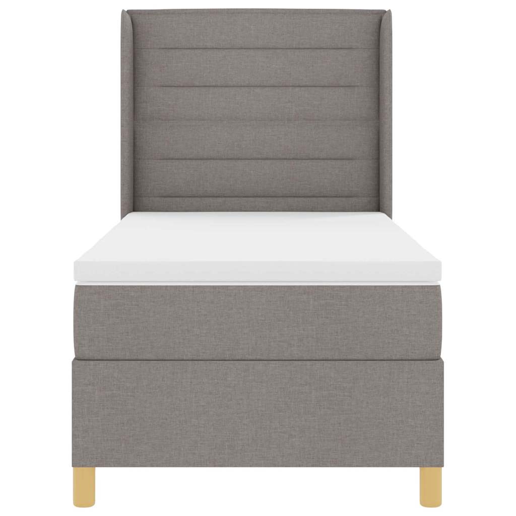 vidaXL Κρεβάτι με ελατήρια με στρώμα Taupe 100 x 200 cm ύφασμα