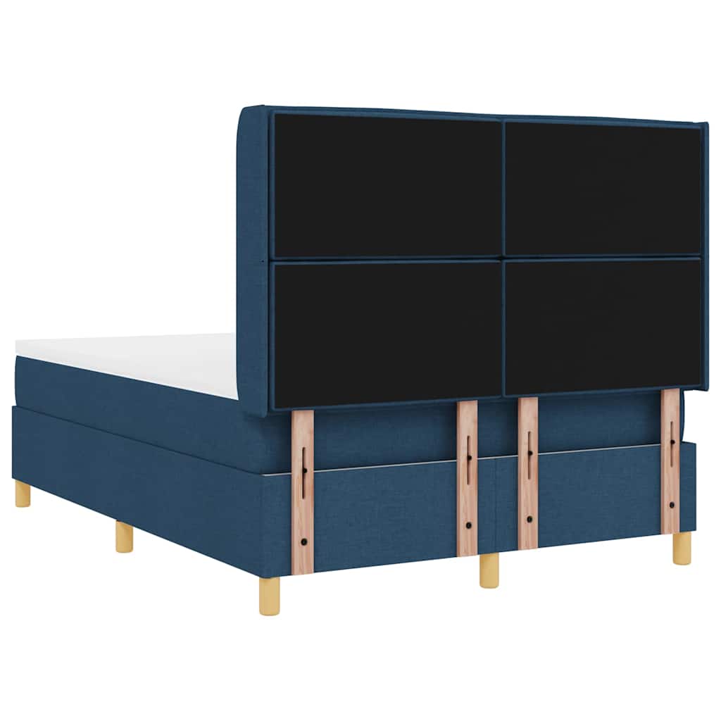 vidaXL Κρεβάτι με ελατήρια με στρώμα Μπλε 140 x 190 cm ύφασμα