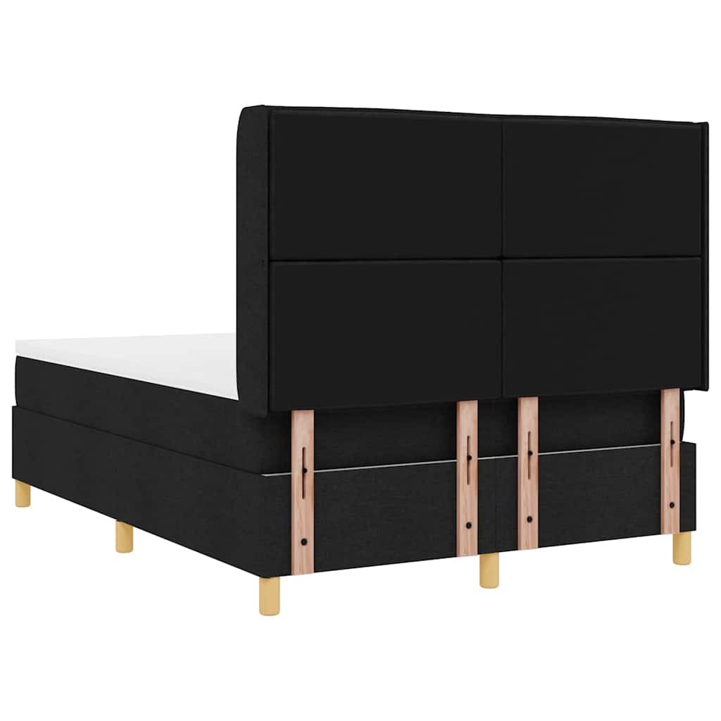 vidaXL Κρεβάτι με ελατήρια με στρώμα Μαύρο 140 x 200 cm ύφασμα