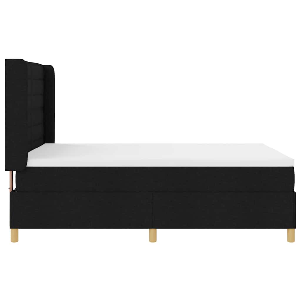 vidaXL Κρεβάτι με ελατήρια με στρώμα Μαύρο 140 x 200 cm ύφασμα