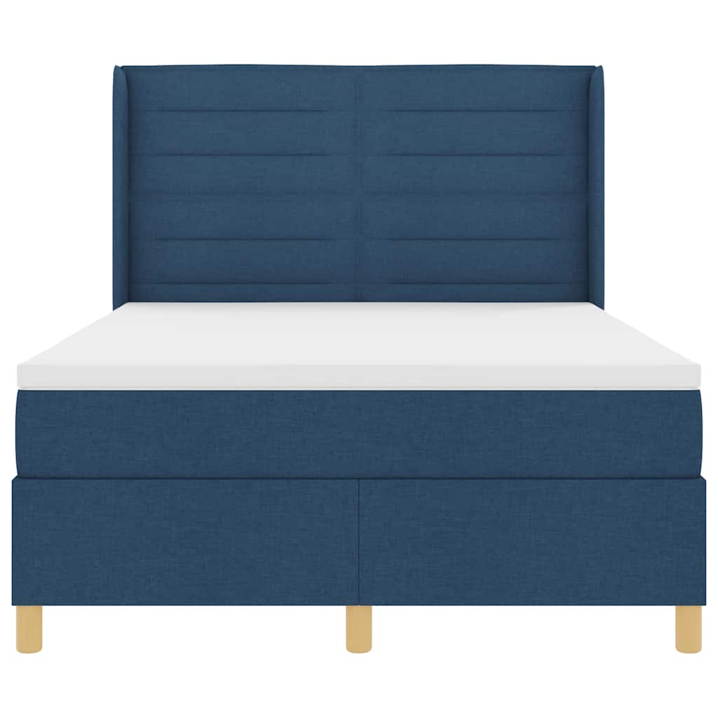 vidaXL Κρεβάτι με ελατήρια με στρώμα Μπλε 160 x 200 cm ύφασμα