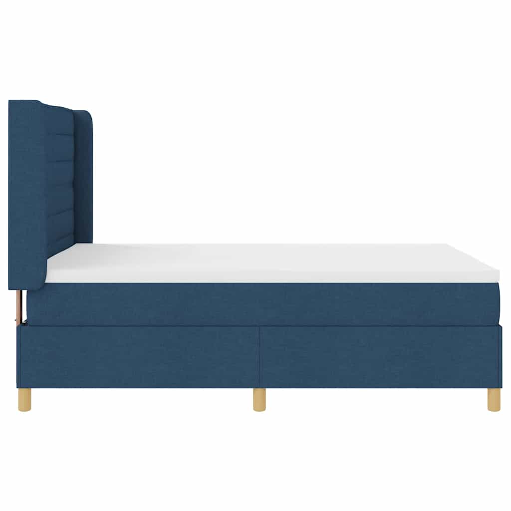 vidaXL Κρεβάτι με ελατήρια με στρώμα Μπλε 160 x 200 cm ύφασμα