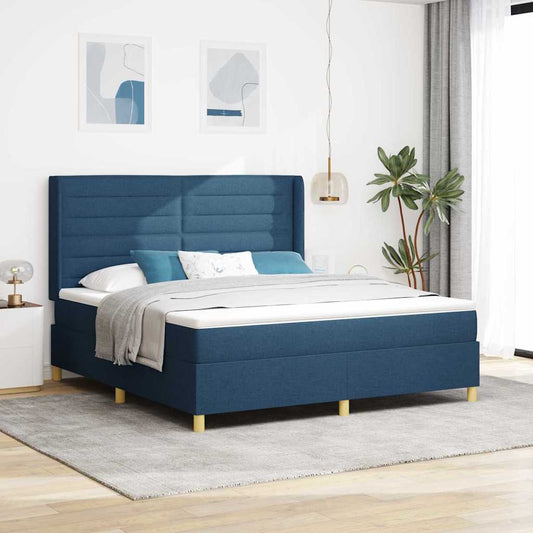 vidaXL Κρεβάτι με ελατήρια με στρώμα Μπλε 180 x 200 cm ύφασμα