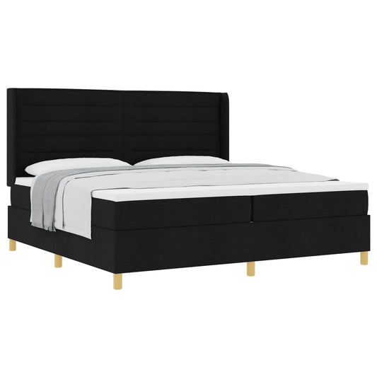 vidaXL Κρεβάτι με ελατήρια με στρώμα Μαύρο 200 x 200 cm ύφασμα