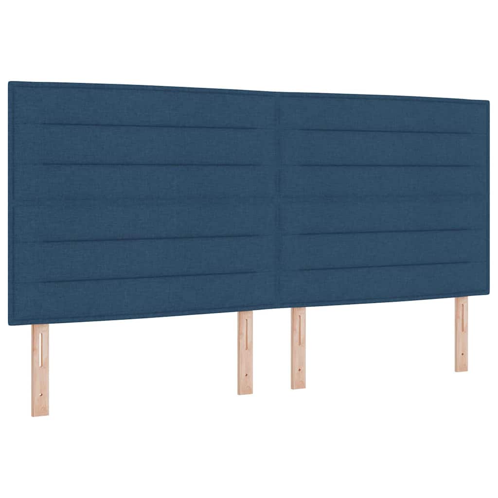 vidaXL Κρεβάτι με ελατήρια με στρώμα Μπλε 200 x 200 cm ύφασμα