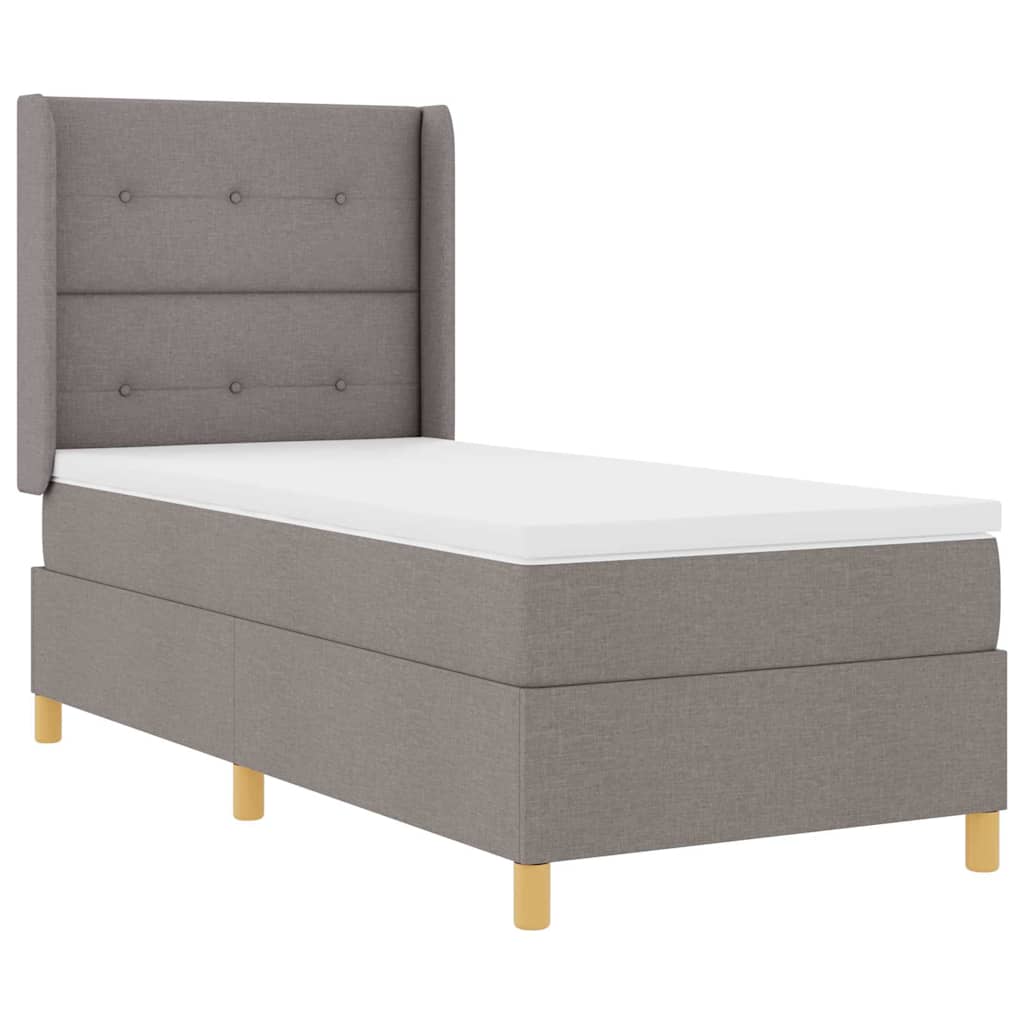 vidaXL Κρεβάτι με ελατήρια με κεφαλάρι Taupe 100 x 200 cm ύφασμα