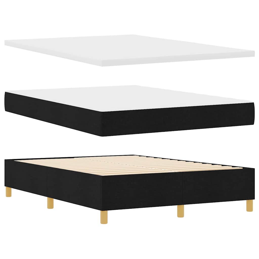 vidaXL Κρεβάτι με ελατήρια με κεφαλάρι Μαύρο 140 x 190 cm ύφασμα