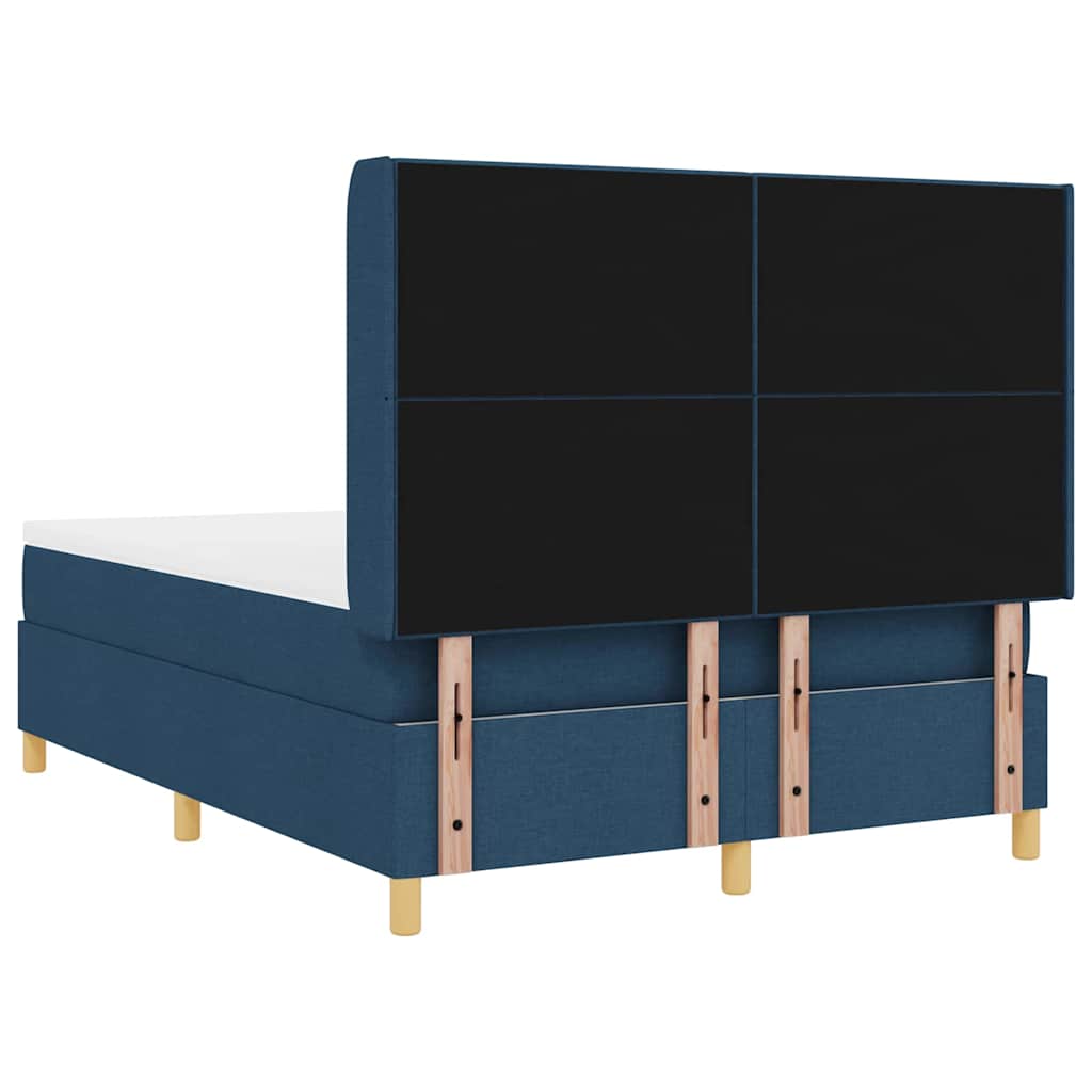 vidaXL Κρεβάτι με ελατήρια με κεφαλάρι Μπλε 140 x 190 cm ύφασμα