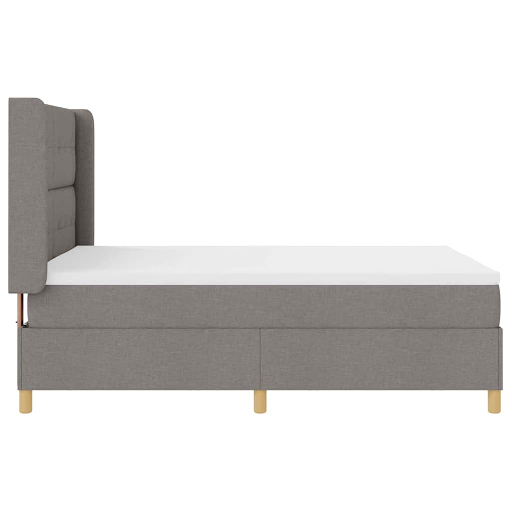 vidaXL Κρεβάτι με ελατήρια με κεφαλάρι Taupe 140 x 200 cm ύφασμα