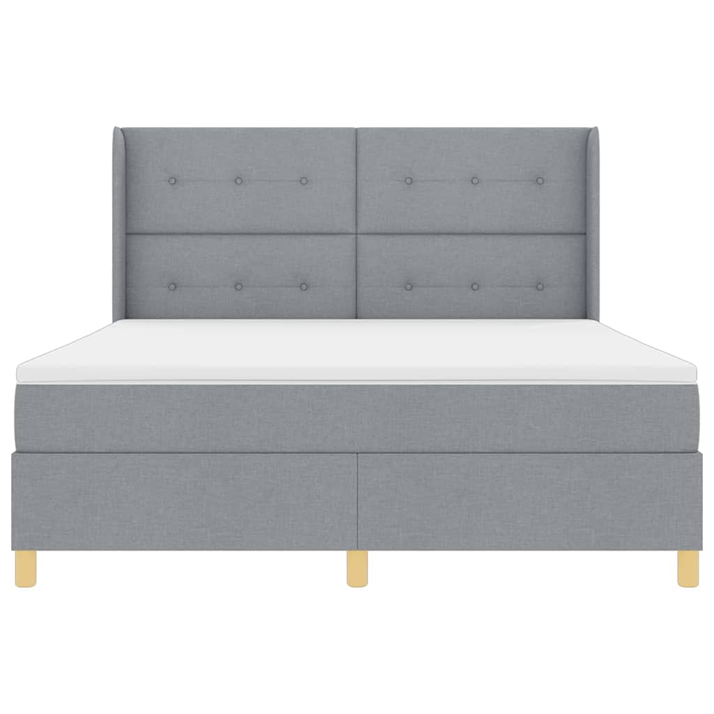 vidaXL Κρεβάτι με ελατήρια Ανοιχτό γκρι 180 x 200 cm ύφασμα