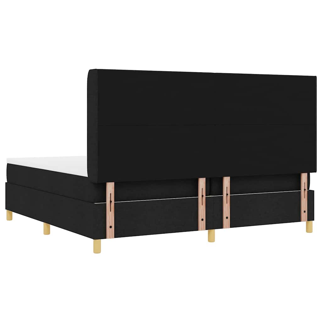 vidaXL Κρεβάτι με ελατήρια με κεφαλάρι Μαύρο 200 x 200 cm ύφασμα