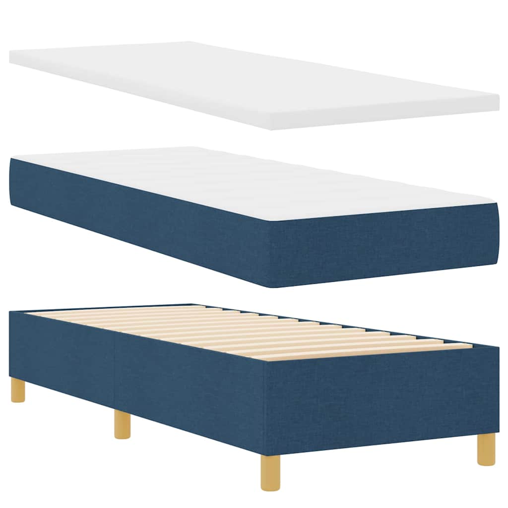 vidaXL Κρεβάτι με ελατήρια με κεφαλάρι Μπλε 80 x 200 cm ύφασμα