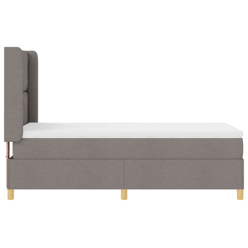 vidaXL Κρεβάτι με ελατήρια με κεφαλάρι Taupe 90 x 200 cm ύφασμα