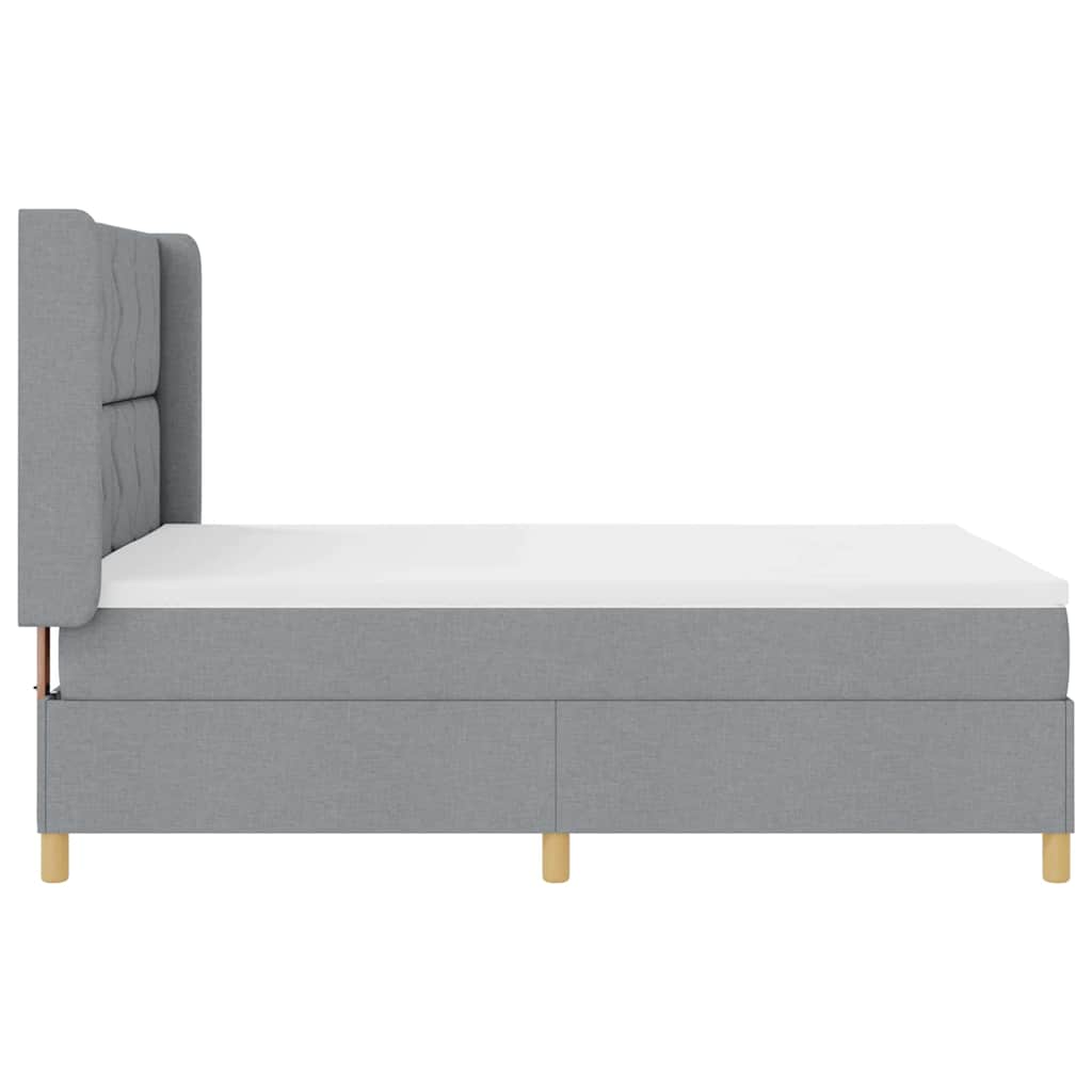 vidaXL Κρεβάτι με ελατήρια Ανοιχτό γκρι 140 x 200 cm ύφασμα